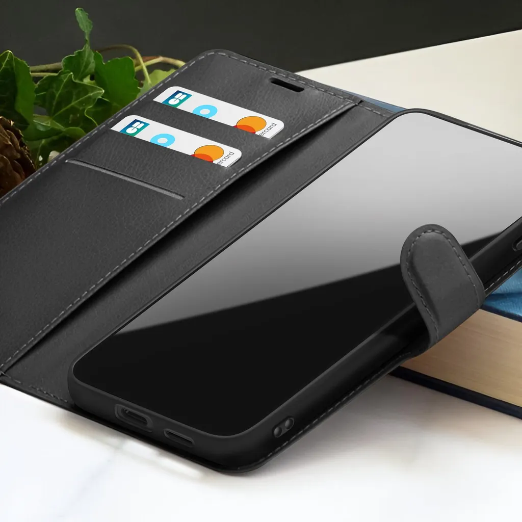 Zanaé, custodia a portafoglio per Vivo Y01 con supporto + chiusura magnetica, nero - 3