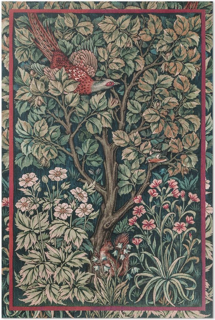 Hahn-Fasan von William Morris – Vinyl Fußmatte – 100x150 cm – Rutschfest, Pflegeleicht & Langlebig