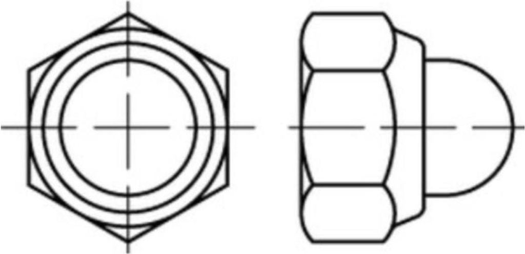 Reyher 986 Sich. Hutmuttern M 12 galv. verzinkt (250 Stück)