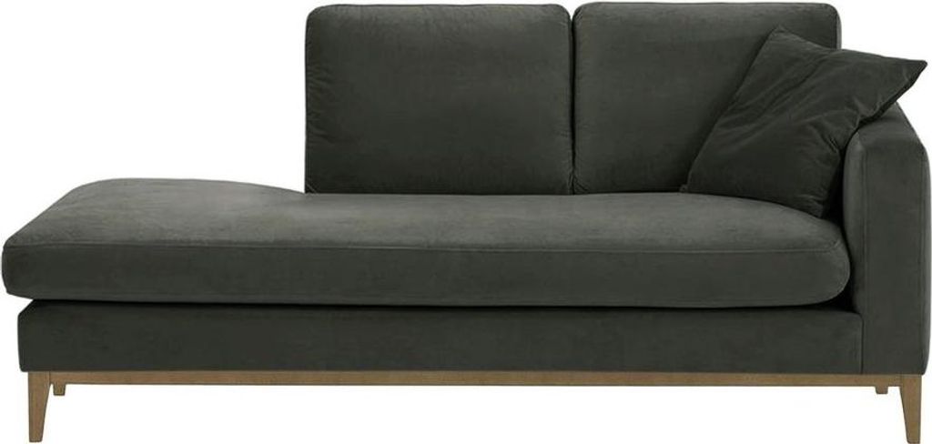 Rechtsseitiges Chaiselongue Covex Wood-Velluto 19-wax black