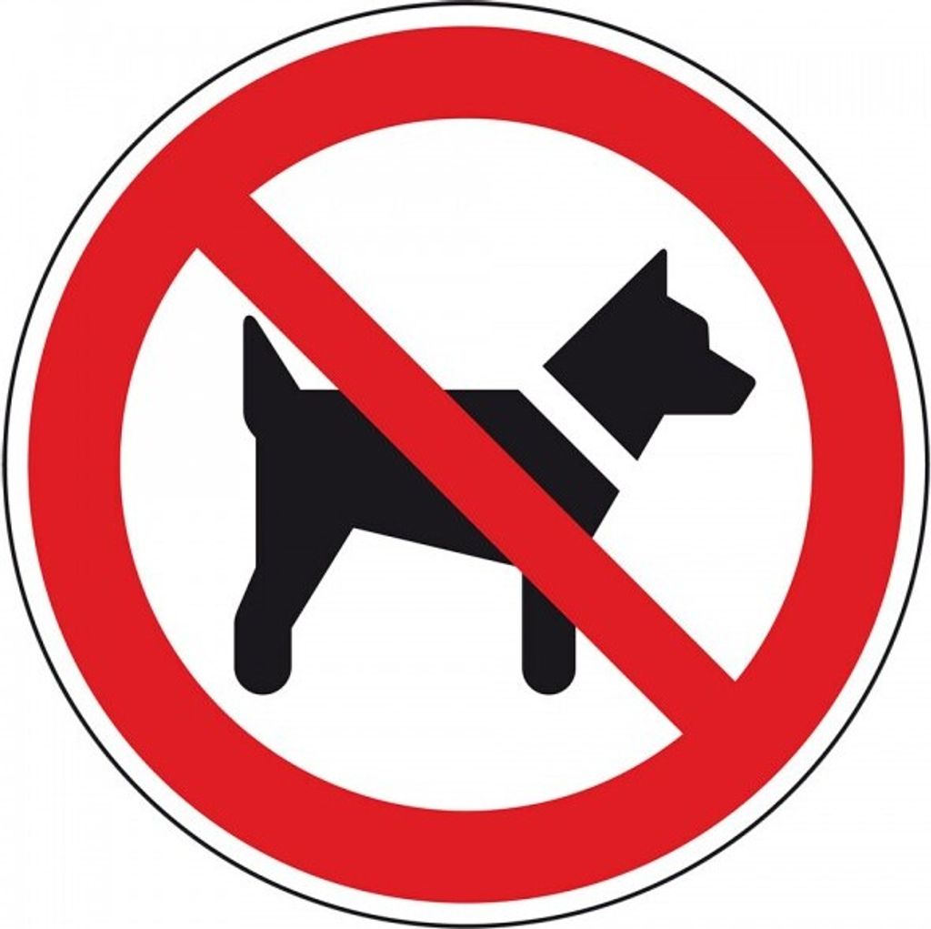 Dreifke Aufkleber (Folie) "Mitführen von Hunden verboten", Ø20cm, Folie selb...