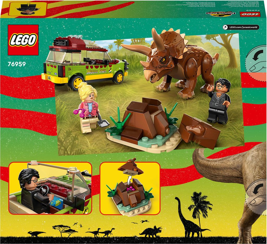 LEGO 76959 Jurassic Park Triceratops Research, dinosauro Immagine del prodotto 