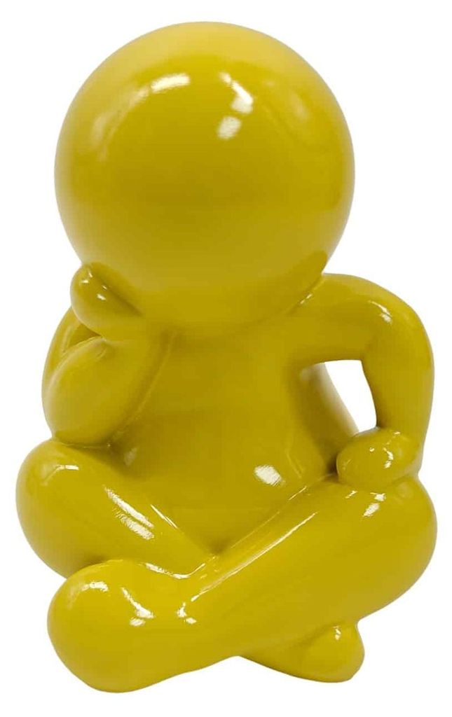 Present Time - Ornament Amigo Sitting Large - Goldgelb - 24x21x34.8cm