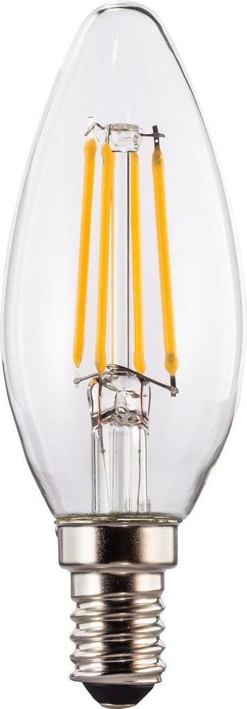 LED-Filament, E14, 470lm ersetzt 40W, Kerzenlampe, Warmweiß, klar, dimmbar (00112821)