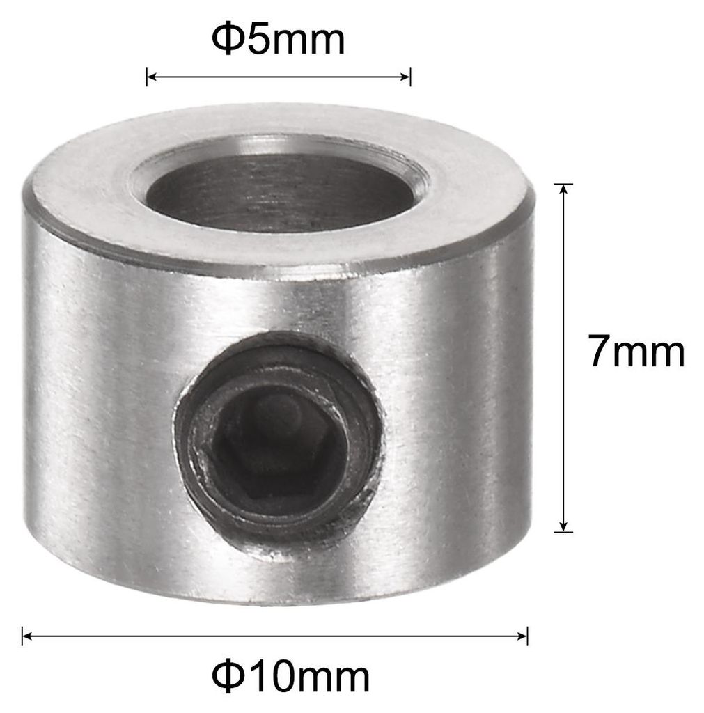 10 Stš¹ck Stellringe mit Innsechskant, 5mm Bohrung Wellenkragen, 10mm OD, 7mm (ADxH), Stellring Klemmring fš¹r Madenschraube Tiefenanschlagringe