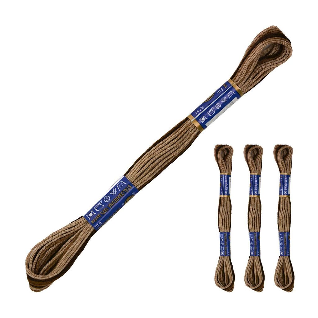 3 Docken Stickgarn je ca. 8m Sticktwist mit Farbverlauf 100% Baumwolle Stickerei Farbwahl, Farbe :78392 Schokofarben