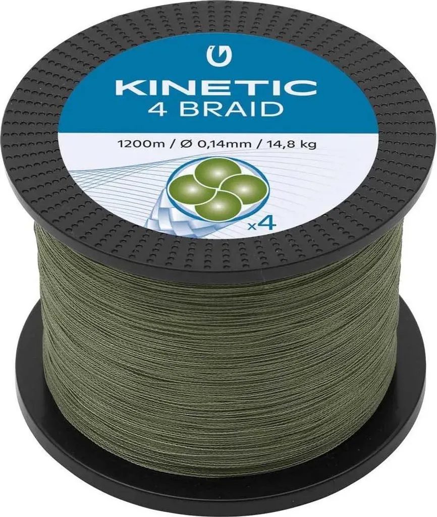 Finissez-en avec les Casses : Tresse Kinetic Cyber 4 Verte 1200m 0.350mm
