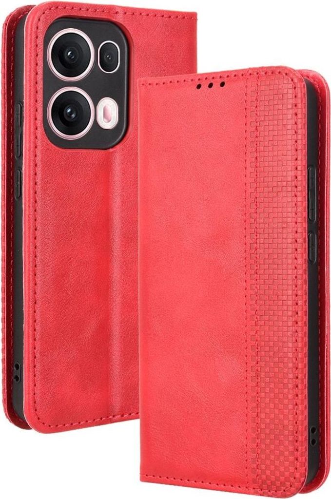 OPPO Reno13 Pro 5G Hülle - Coverup Vintage Style Klapphülle - Rot