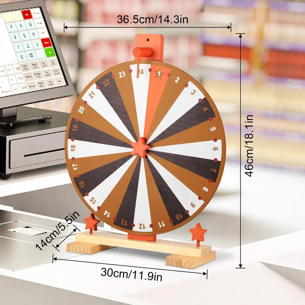 Roue de la fortune effaçable 24 segments avec support de table - 4