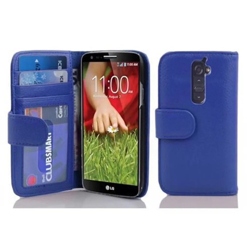 Custodia LG G2 Blu Sottile: Protezione Libro Cadorabo con Vani Carte