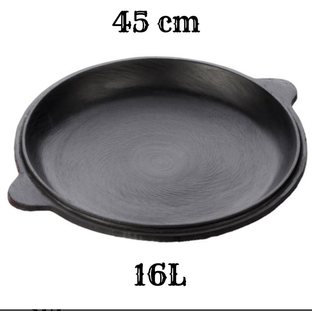 Żeliwna patelnia do smażenia 16 L z pokrywką Kazan – trwała Zdjęcie produktu 