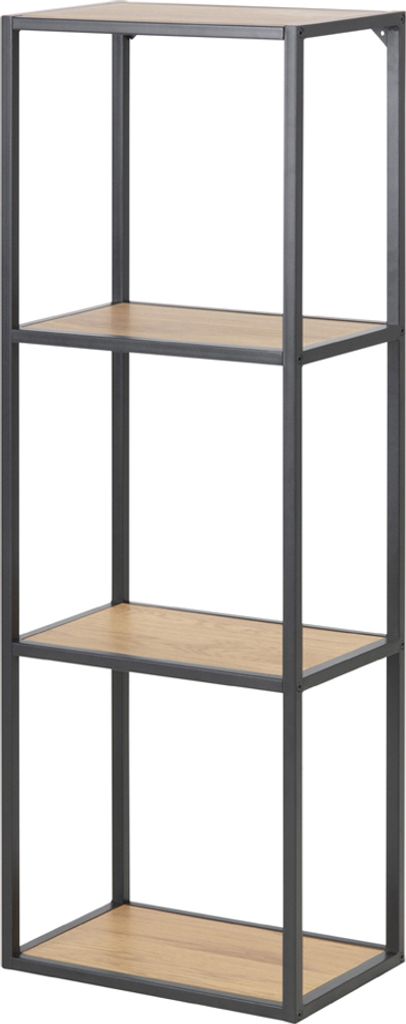 Selsey Standregal KRAPINA - Bücherregal mit 4 Ebenen - Schwarz / Eiche, 108 cm hoch