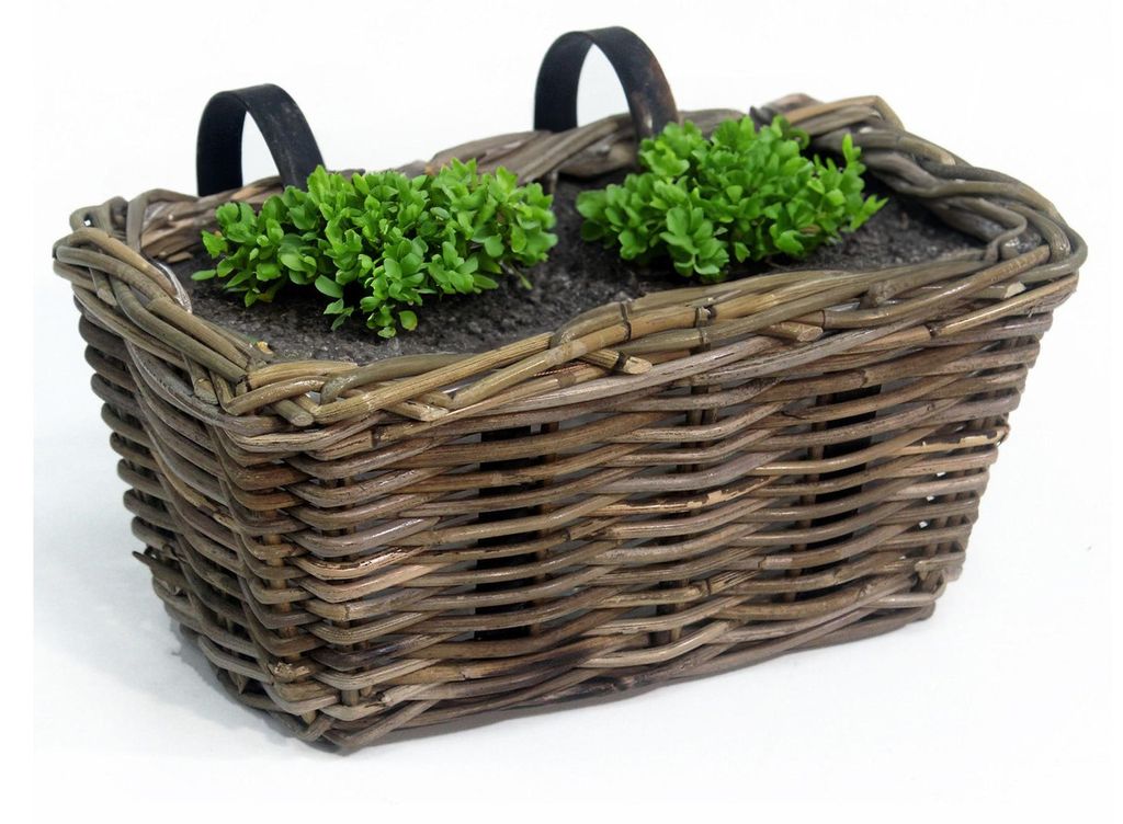 Balkonkorb - Rattan geflochten -30 x 18 x 16 cm - Produktbild 