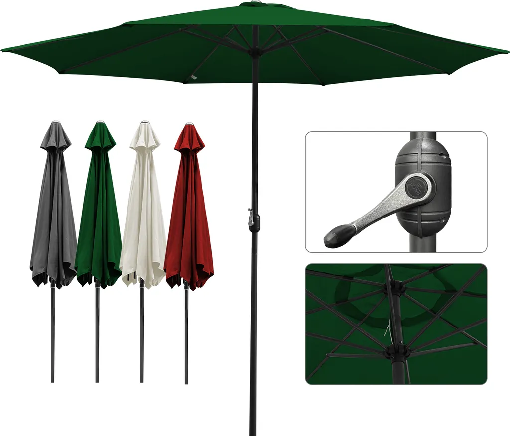 Offerta Ombrellone Clanmacy 3,5m LED Solare Verde UV40+ - 1
