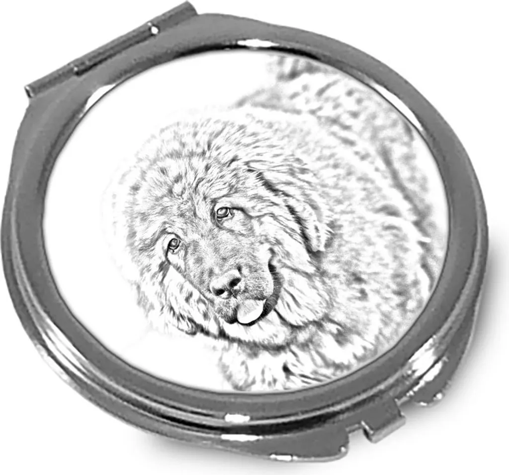 Do khyi, mastino tibetano, mastino tibetano, mastino tibetano - Specchio tascabile con cane, specchio tascabile personalizzato, specchio compatto con logo Art-Dog