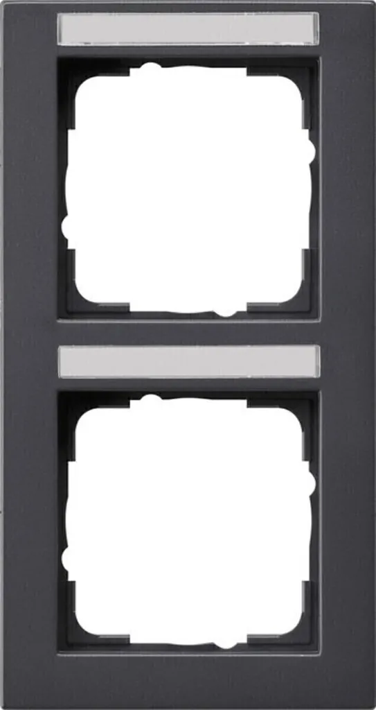 Cadre 2 postes Gira anthracite vertical incassable - Standard 55