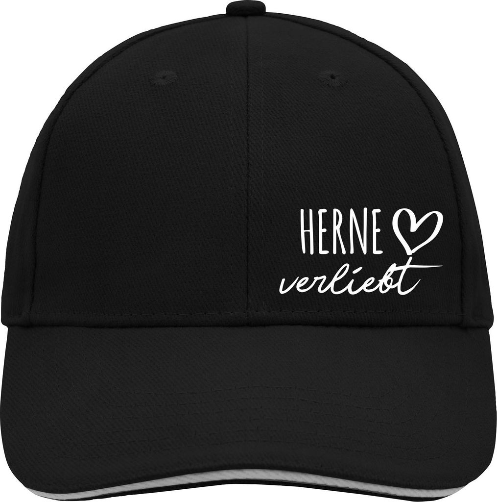 Huuraa Cappy Mütze Herne verliebt Black/Light Grey Baumwolle 6-Panel Kappe Geschenkidee