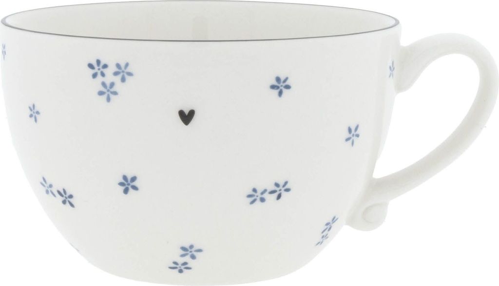 Suppentasse Daisies Blumen D. 13cm weiß blau Keramik Bastion Collections
