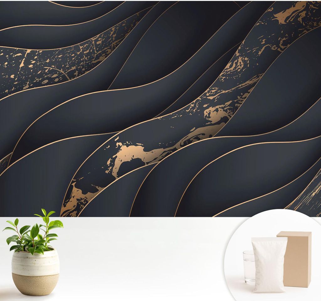 Fototapete - 104x70 cm - Tapete - Wandtapete - Wandbilder - Dekofolie - Tapete Folie - Wand - Dekoration - Wohnzimmer - Elegante Wellen