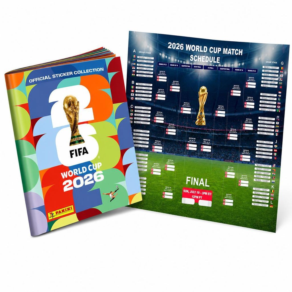 WM 2026 Album Set mit Spielplan & Panini Stickeralbum – Obrázok produktu 
