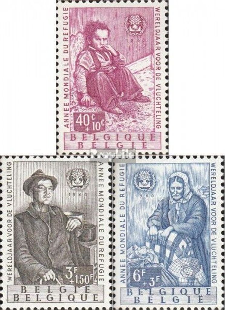Briefmarken Belgien 1960 Mi 1182-1184 (kompl.Ausg.) postfrisch Weltflüchtingsjahr