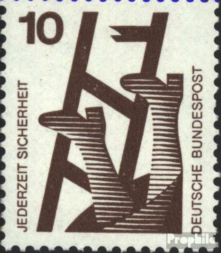 Briefmarken BRD (BR.Deutschland) 1971 Mi 695A Rb mit roter Zählnummer postfrisch Unfallverhütung