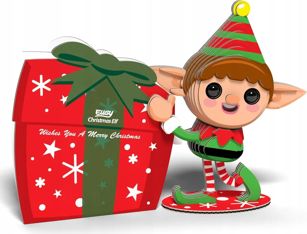 EUGY Elfe de Noël - Kit de Loisirs Créatifs 3D en Carton Recyclé