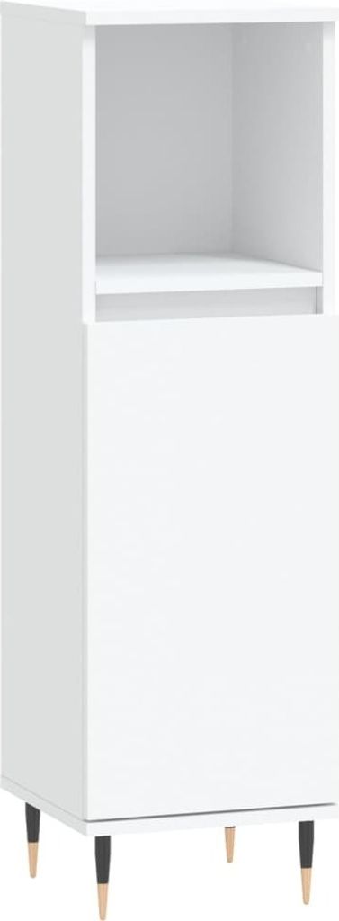 Cloris DesignMöbel Badschrank Weiß 30x30x100cm Holzwerkstoff - Badezimmerschränke DE987494
