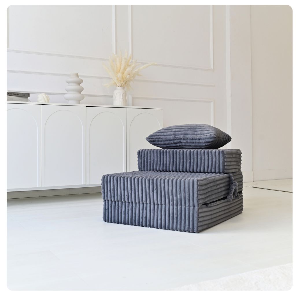 Odolplusz Komfort Gästematratze | Klappmatratze mit Kissen | Faltbare Matratze mit Universalhärtegrad | 70 x 200 x 15 cm , Graphit