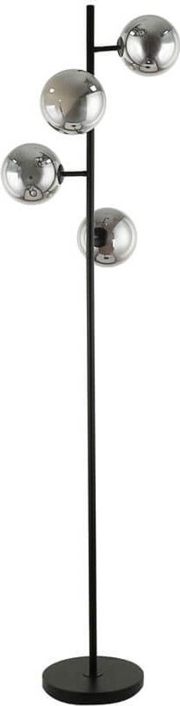 HOME DELUXE Stehlampe aus Glas VIOLA - Rauchgrau | Standlampe Standleuchte Bodenlampe