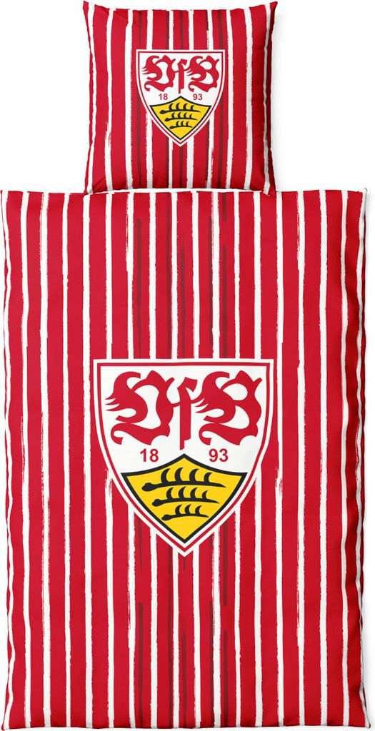 VfB Stuttgart Bettwäsche gestreift Produktbild 