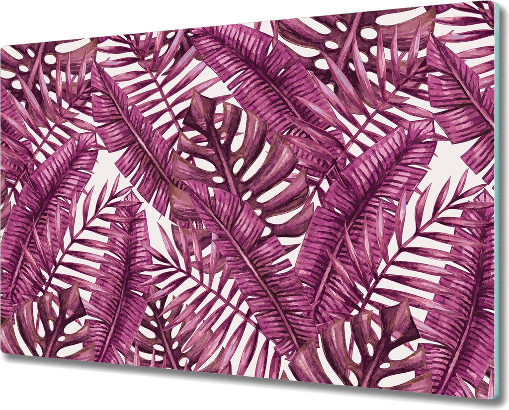 Herd-Abdeckplatte Glas Schneidebrett Ceranfeld-Abdeckung - 80x52 cm - Böhmische Blume