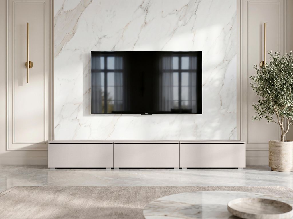 AX LIVING Barvo 3x100 cm TV Kommode Lowboard Beige Kaschmir Produktbild 