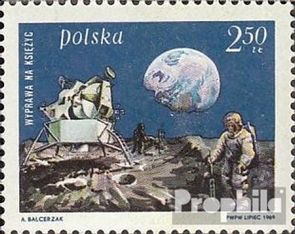 Briefmarken Polen 1969 Mi 1940 (kompl.Ausg.) postfrisch Mondlandung-Apollo