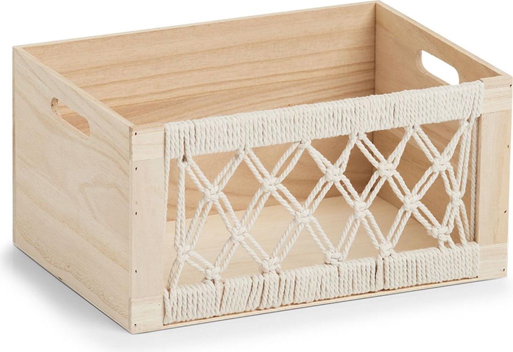 Holzkiste durchbrochen BOHO, 35 x 25 x 18 cm