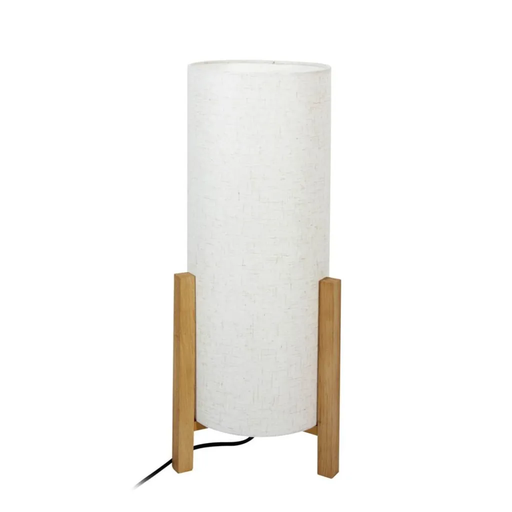 Lampada da Tavolo Italux ONES Bianca e Legno | Illuminazione Design E27