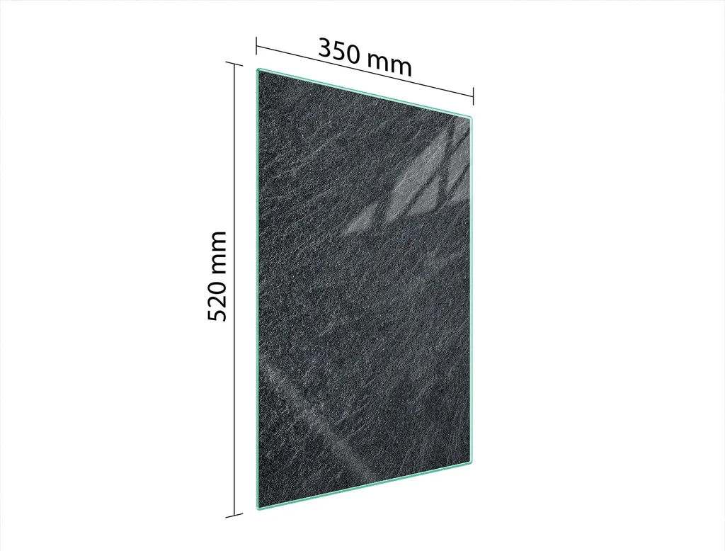 Tagliere Vetro 35x52 Proteggi Piano Cottura | Effetto Ardesia Nera