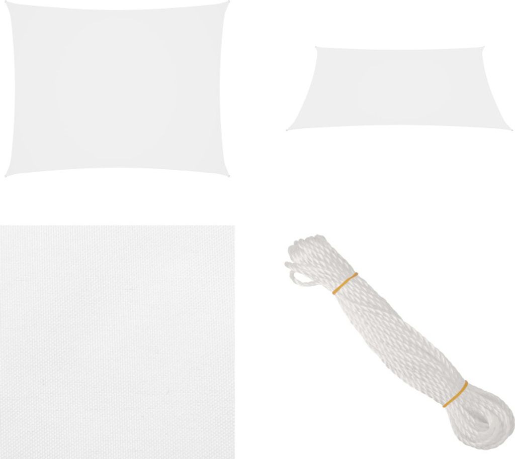 vidaXL Sonnensegel Oxford Gewebe Rechteckig 3x4,5 m Weiß - Sonnensegel - Sonnenschutz - Windschutz - Sonnendach