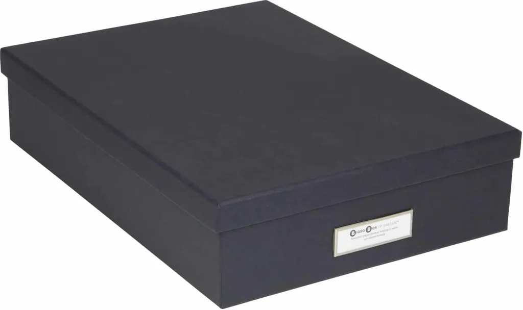 Boîte de rangement A4 pour bureau OSKAR Bigso Box gris foncé empilable
