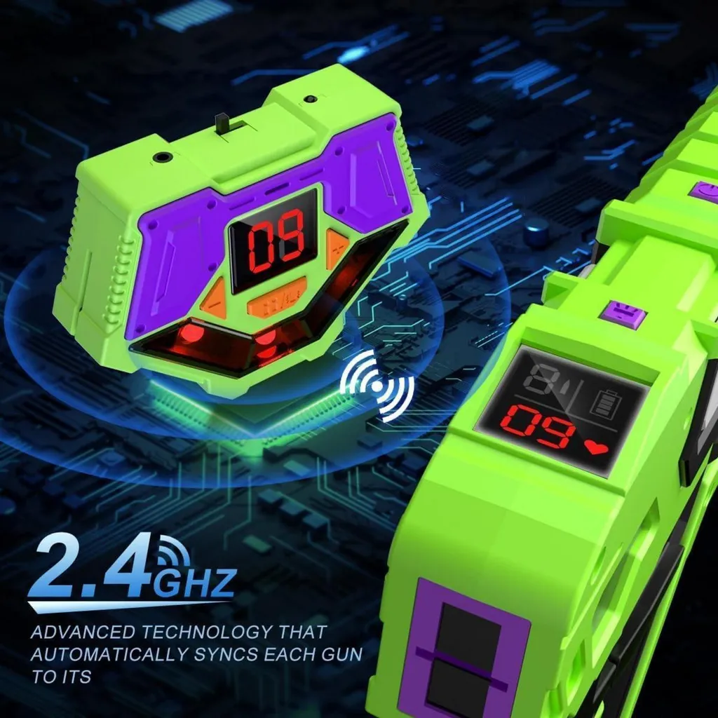 Laser Tag Rechargeable Enfant - Pack de 4 avec Écran Sync 2.4GHz - 6