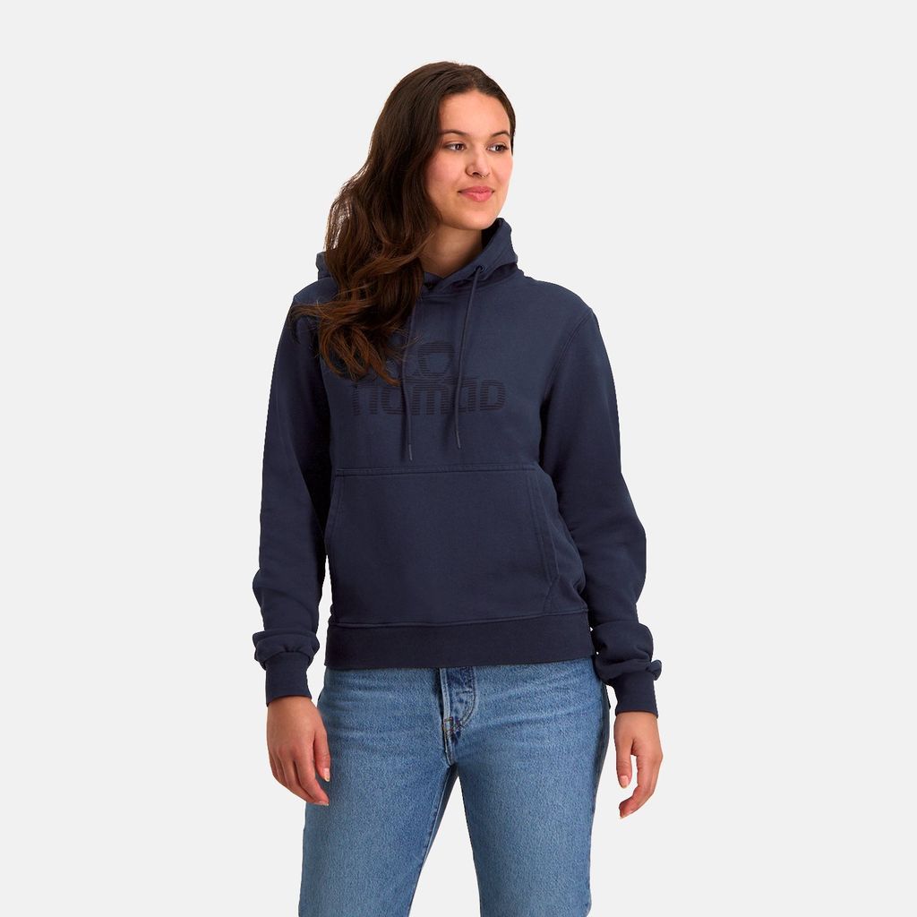 NOMAD Rolleston Hoodie Damen | Größe S | Dunkelblau | Kapuzenpullover | 100% Biologische Baumwolle | Super Bequem