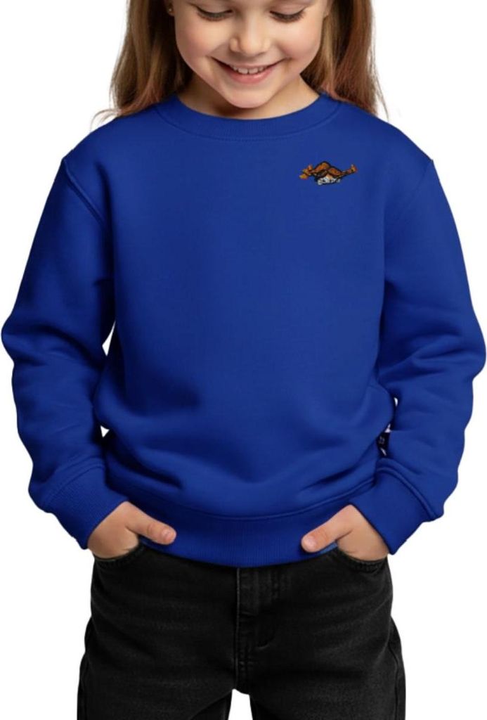 Spreadshirt Pippi Langstrumpf Auf Der Lauer Stick Kinder/Teenager Premium Pullover, 146/152 (10 Jahre), Royalblau