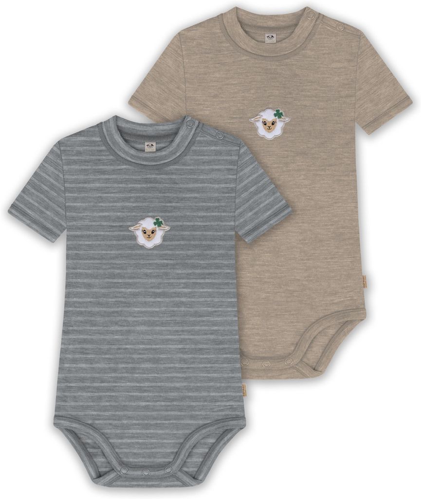 normani 2er Set Baby Kurzarmbody aus Wolle