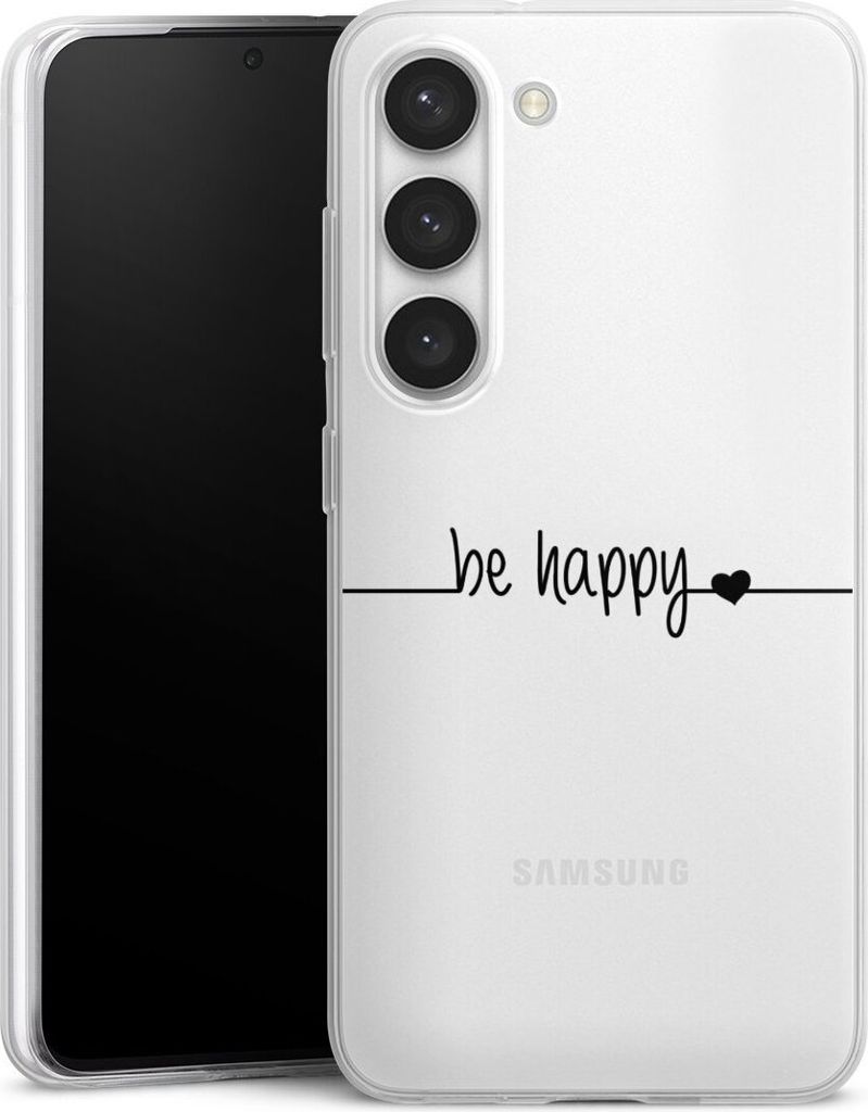 DeinDesign Slim Hülle für Samsung Galaxy S23 Silikon Case Ultra Dünn Handyhülle Glück Statement Motiv ohne Hintergrund
