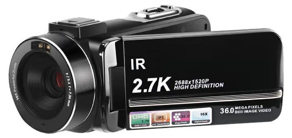 INF Caméra 2.7K / 36MP / zoom 16x / vision nocturne - Noir Image du produit 