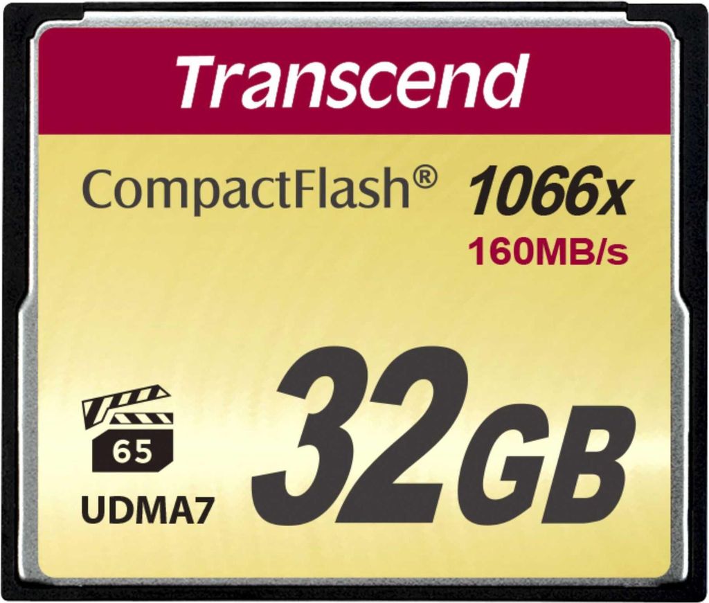 Transcend 1000x CompactFlash 32GB, 32 GB, Karta pamięci Zdjęcie produktu 