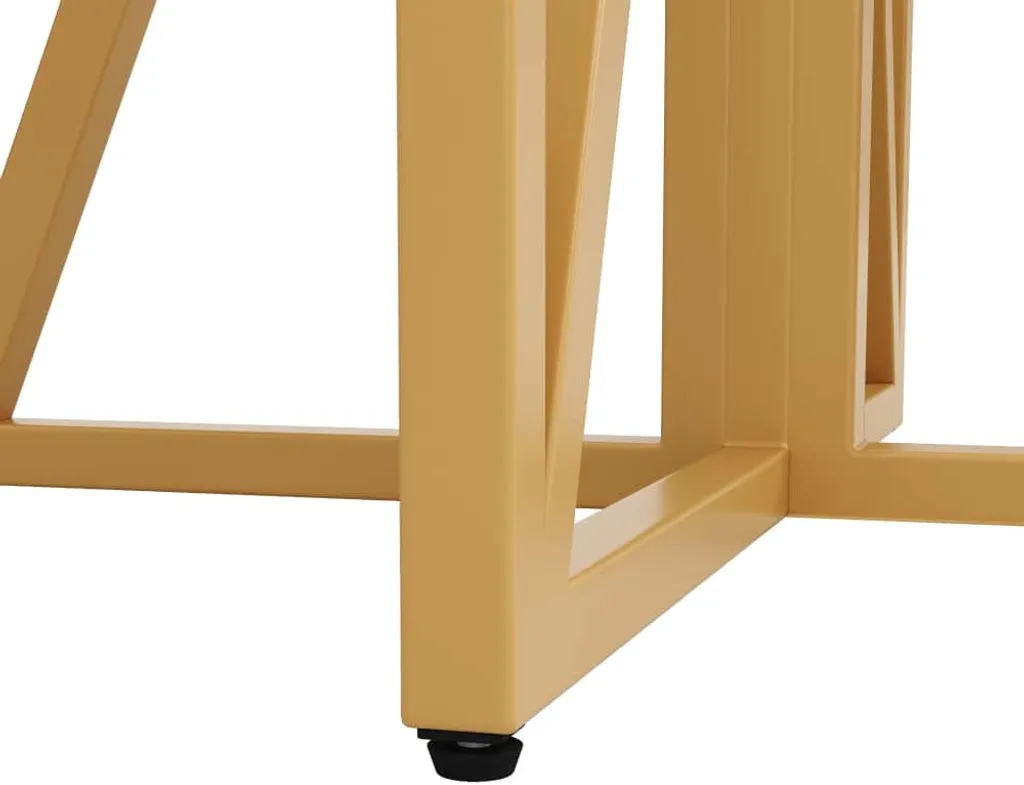 Table à manger ronde AIORBER 80cm Blanche avec Structure Métallique - 8