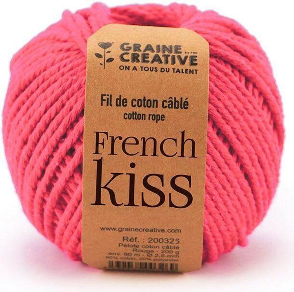Graine Créative - Graine Créative Macramé touw, ft 2,5 mm x 80 m, roze