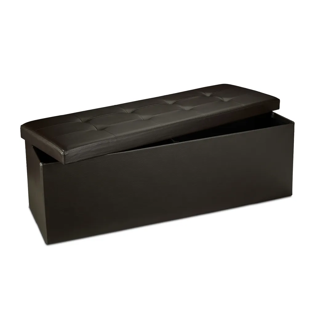 RD19045 Panca Contenitore Pieghevole Marrone XXL 114cm