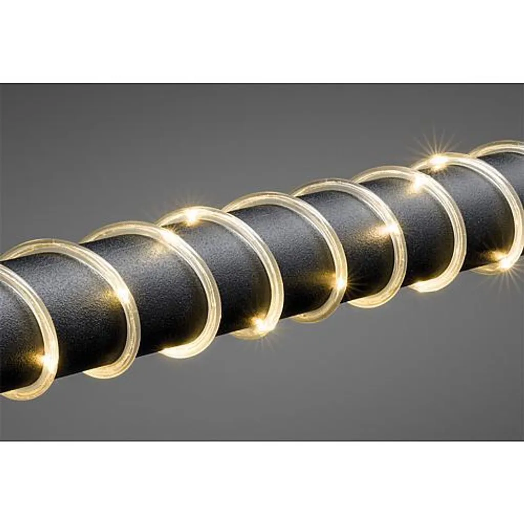 Konstsmide - Mini lampada a corda a LED, 20 m, 260 diodi bianchi caldi, trasformatore da 4,5 V per esterni, cavo trasparente - 5